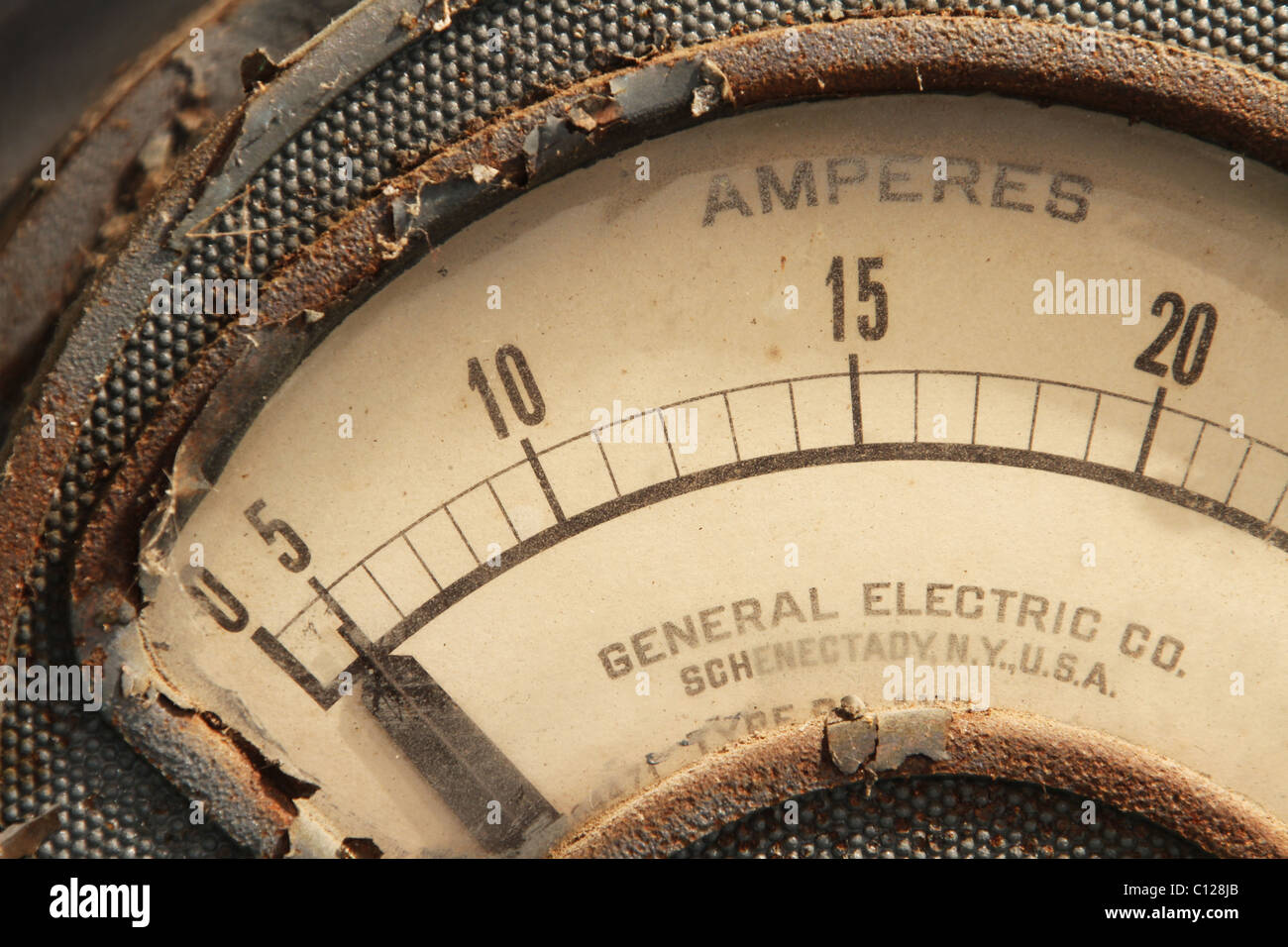 GE Ampères. General Electric Company l'ampèremètre. Banque D'Images