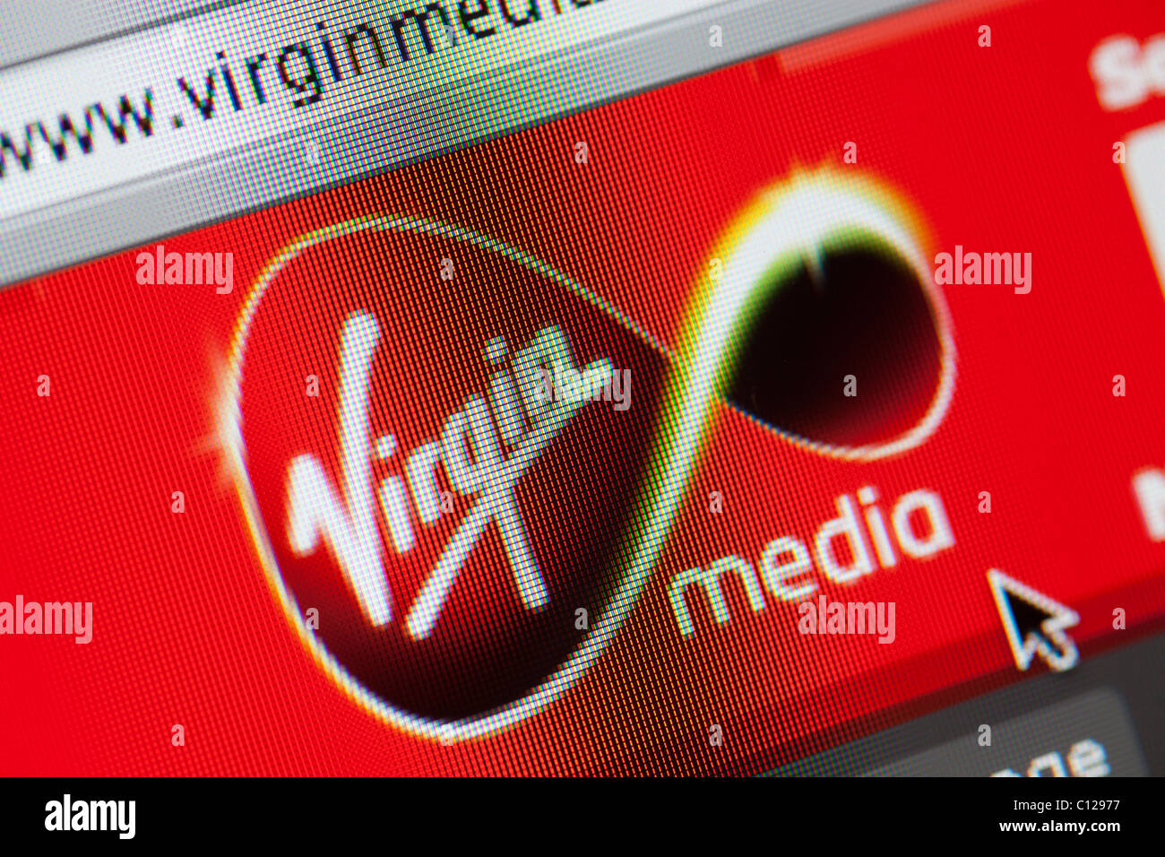 Site Web de Virgin Media Banque D'Images