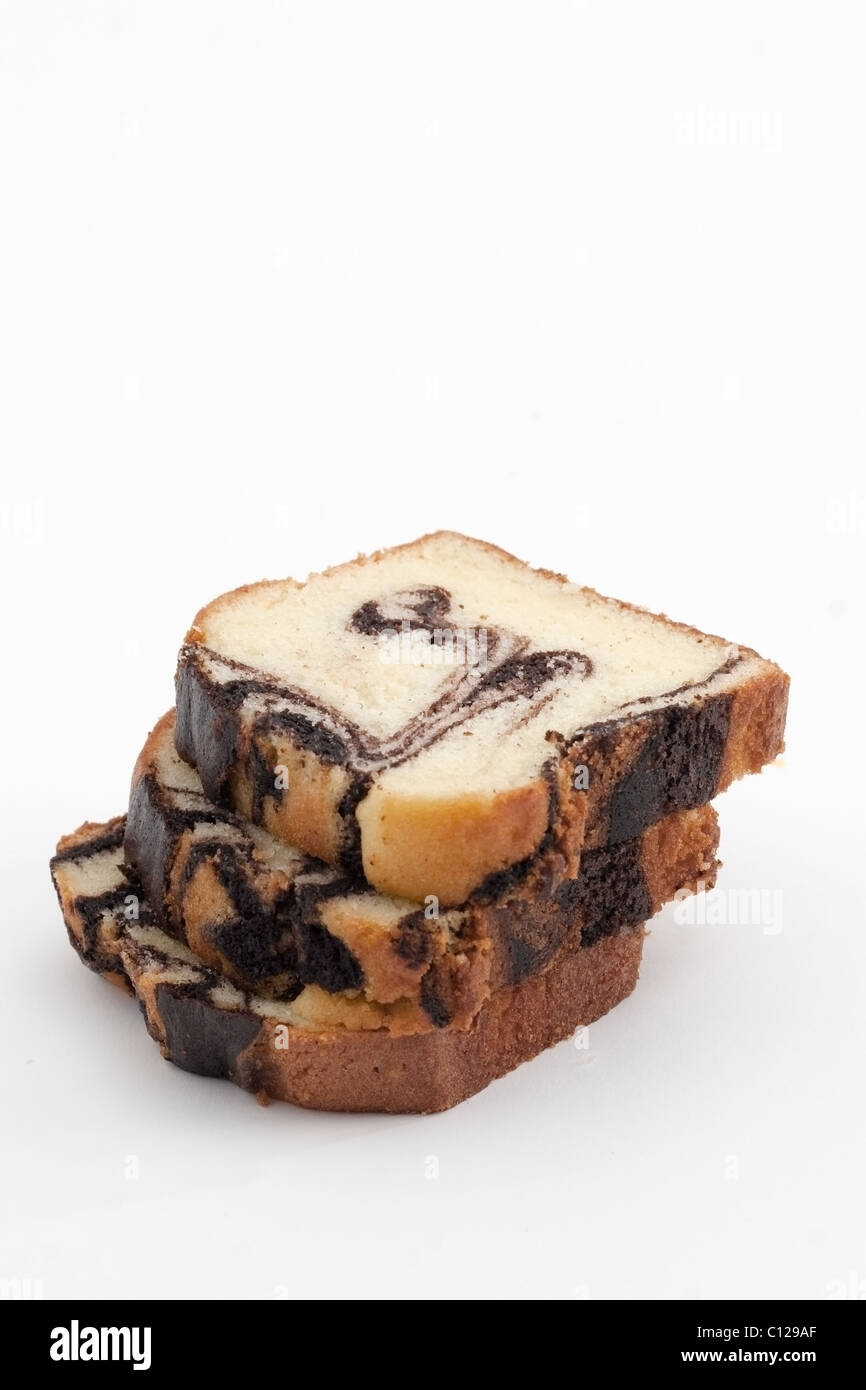 Morceaux de gâteau marbré Banque D'Images