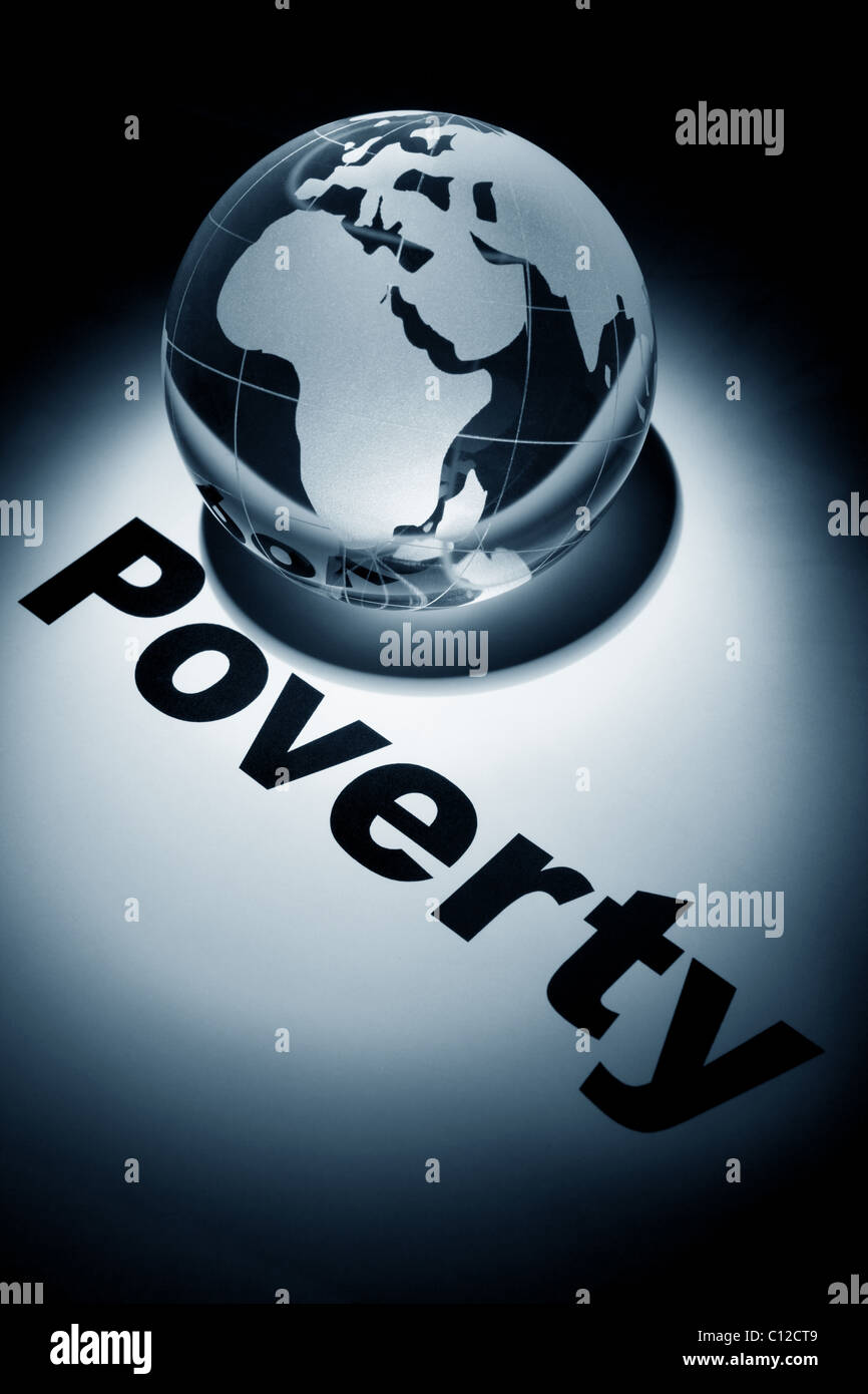 Globe, concept de questions de pauvreté mondiale Banque D'Images