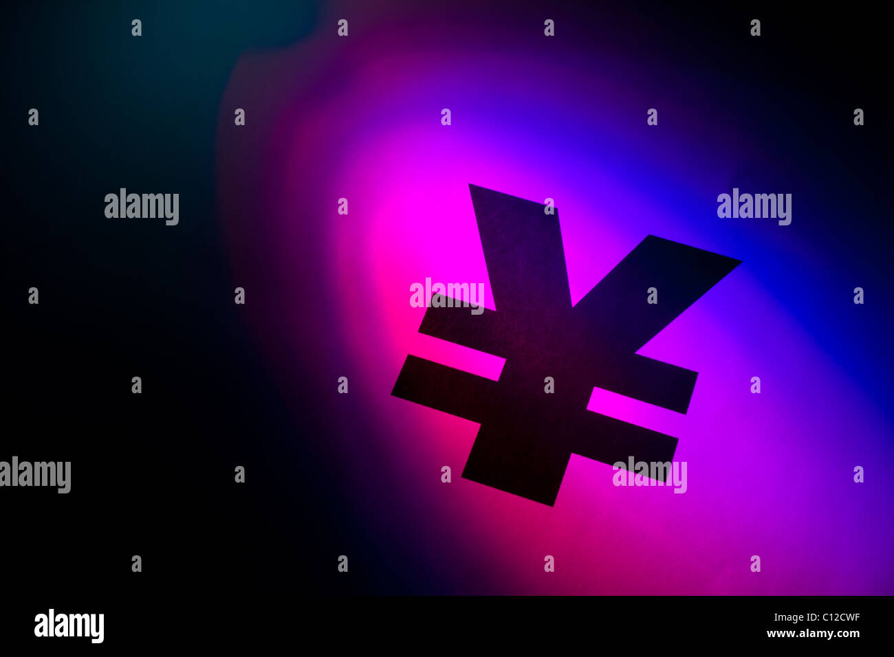 Lumière couleur symbole Yuan chinois Banque D'Images