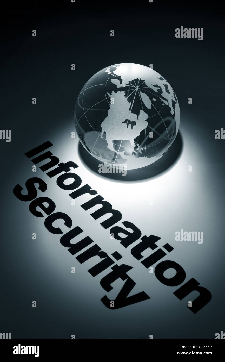 Globe, concept de sécurité de l'information Banque D'Images