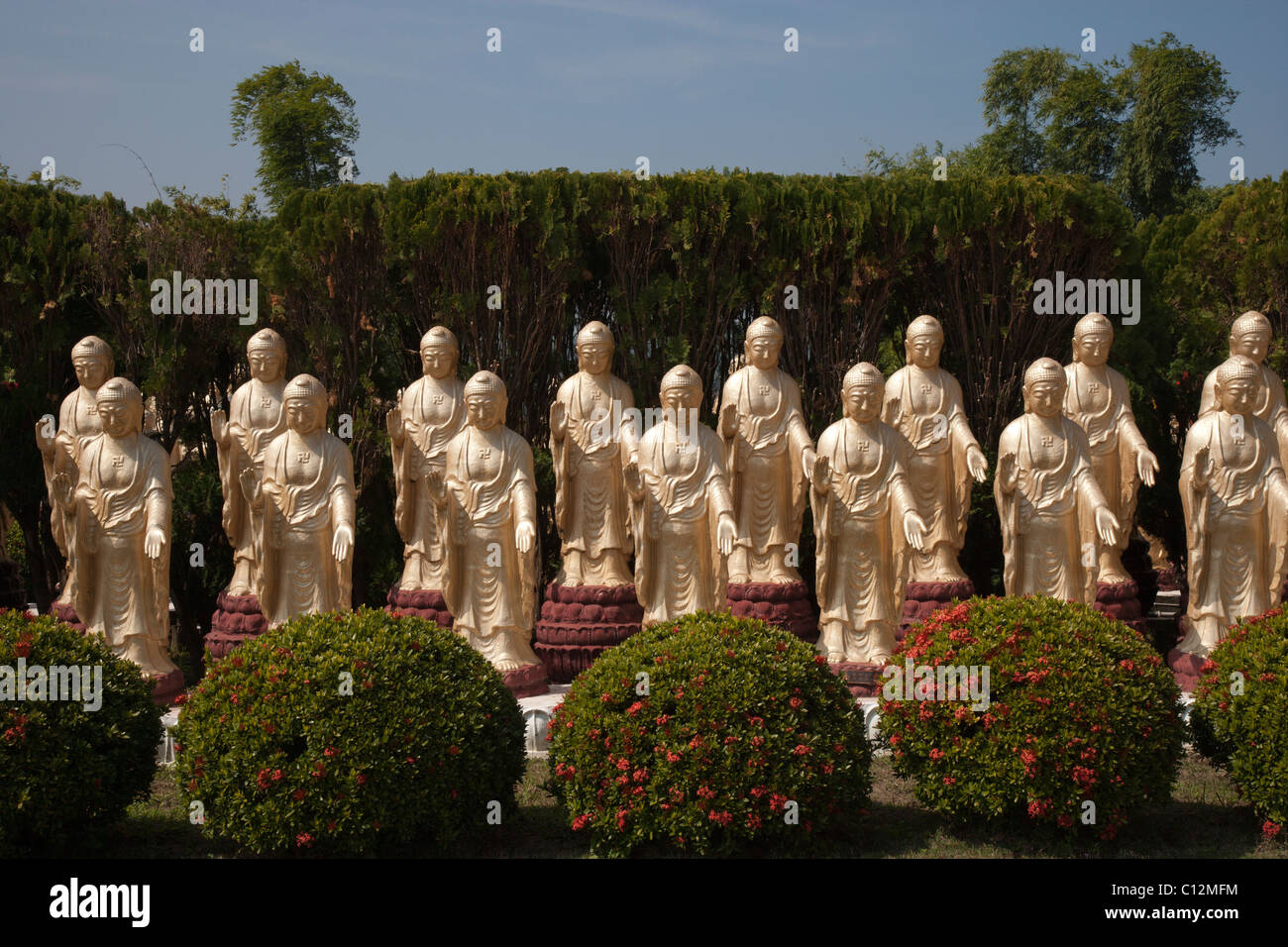 Statues de Bouddha en monastère Fo Guang Shan Banque D'Images