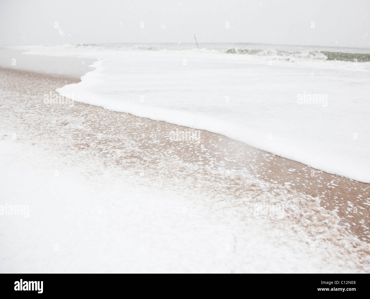 USA, New York State, Rockaway Beach, plage en hiver Banque D'Images
