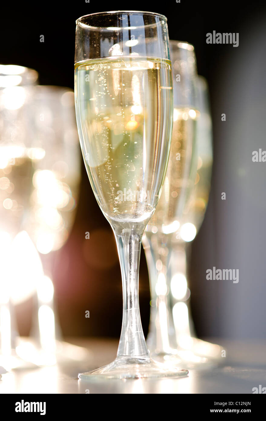 USA, New Jersey, Jersey City, Close up of champagne flutes Banque D'Images