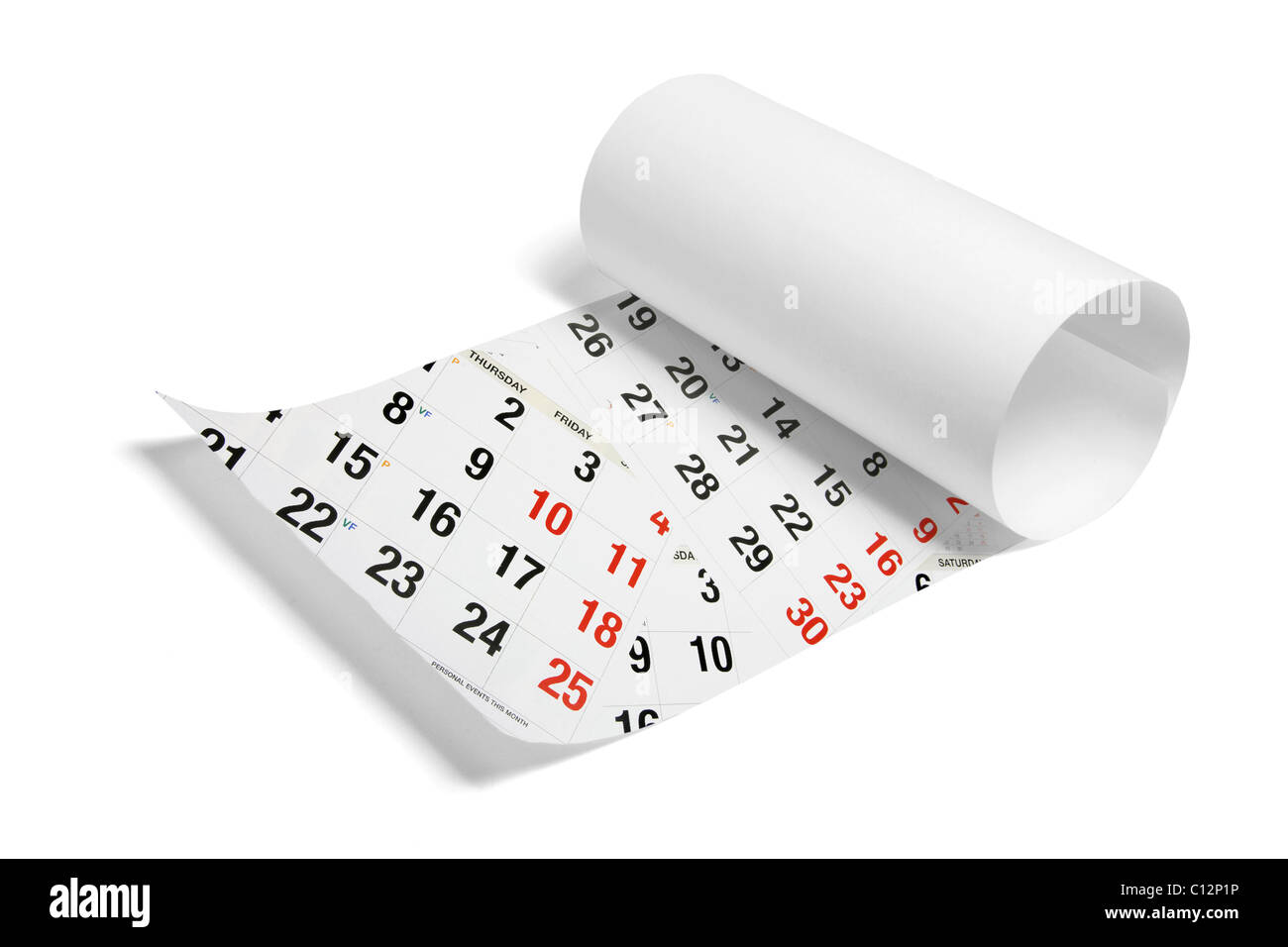 Calendrier et papier Banque D'Images