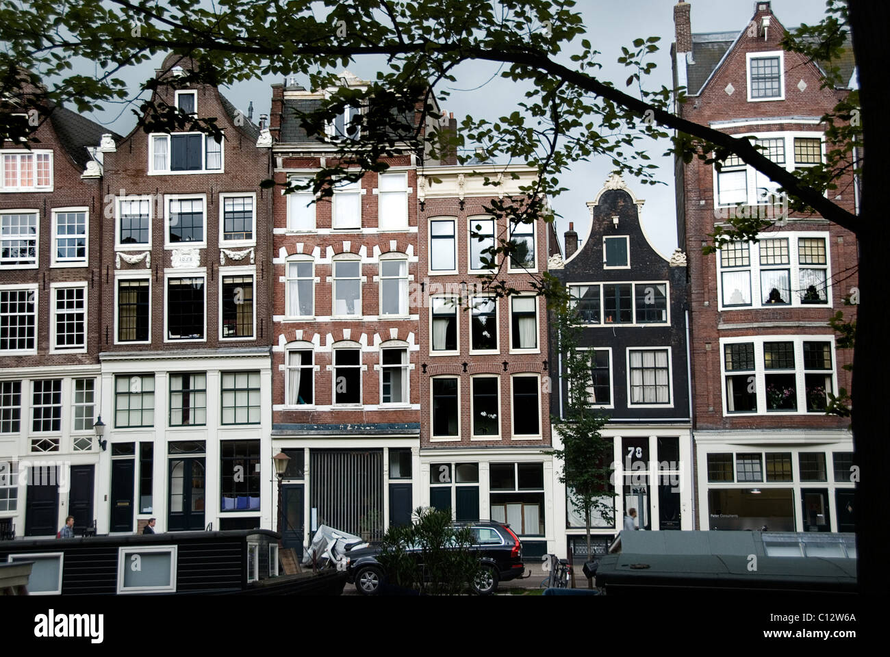 L'extérieur des bâtiments à Amsterdam, Hollande Banque D'Images