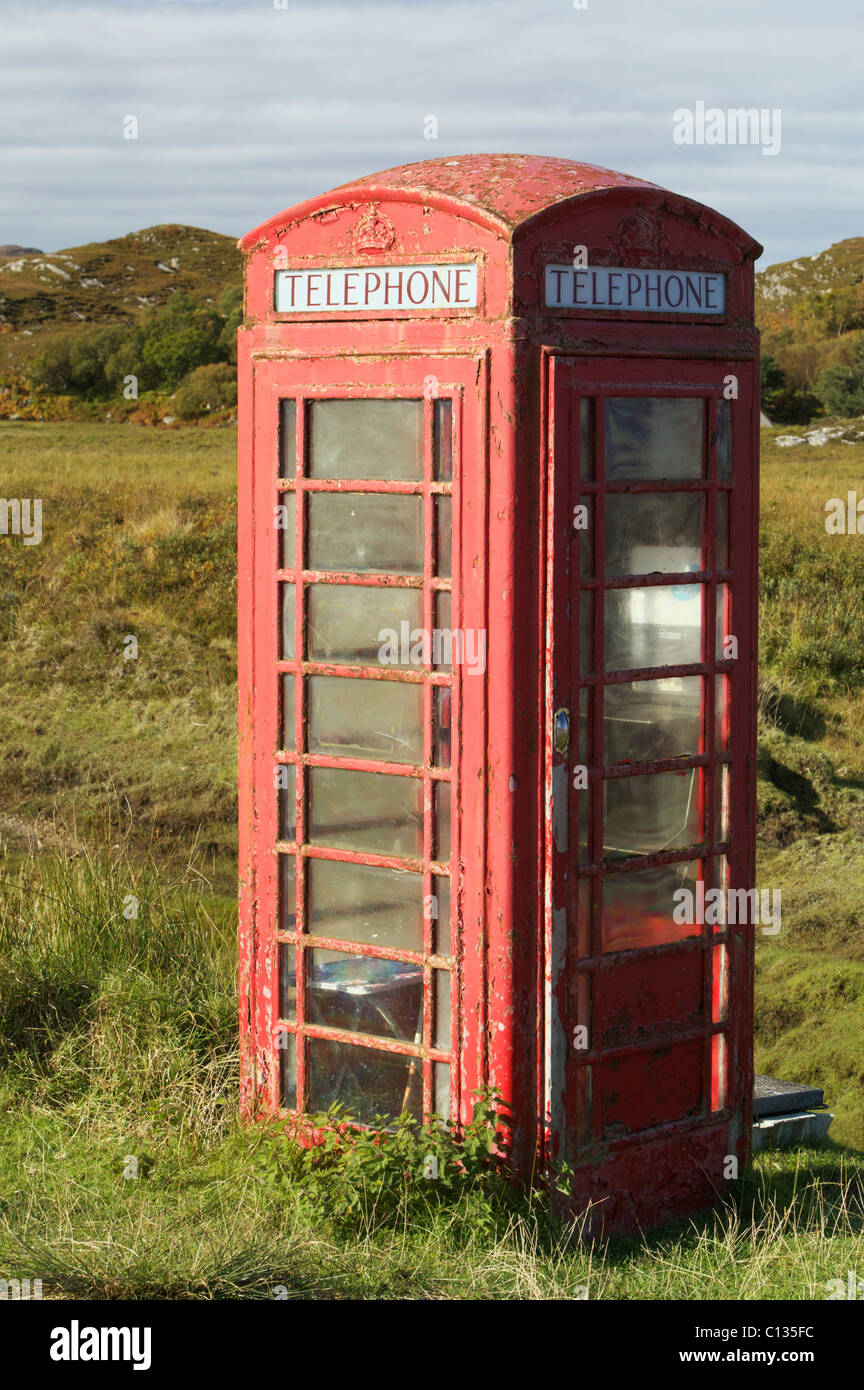 British Telecom phone fort à Kentra, Moidart, Lochaber, Highland, Scotland, UK. Banque D'Images