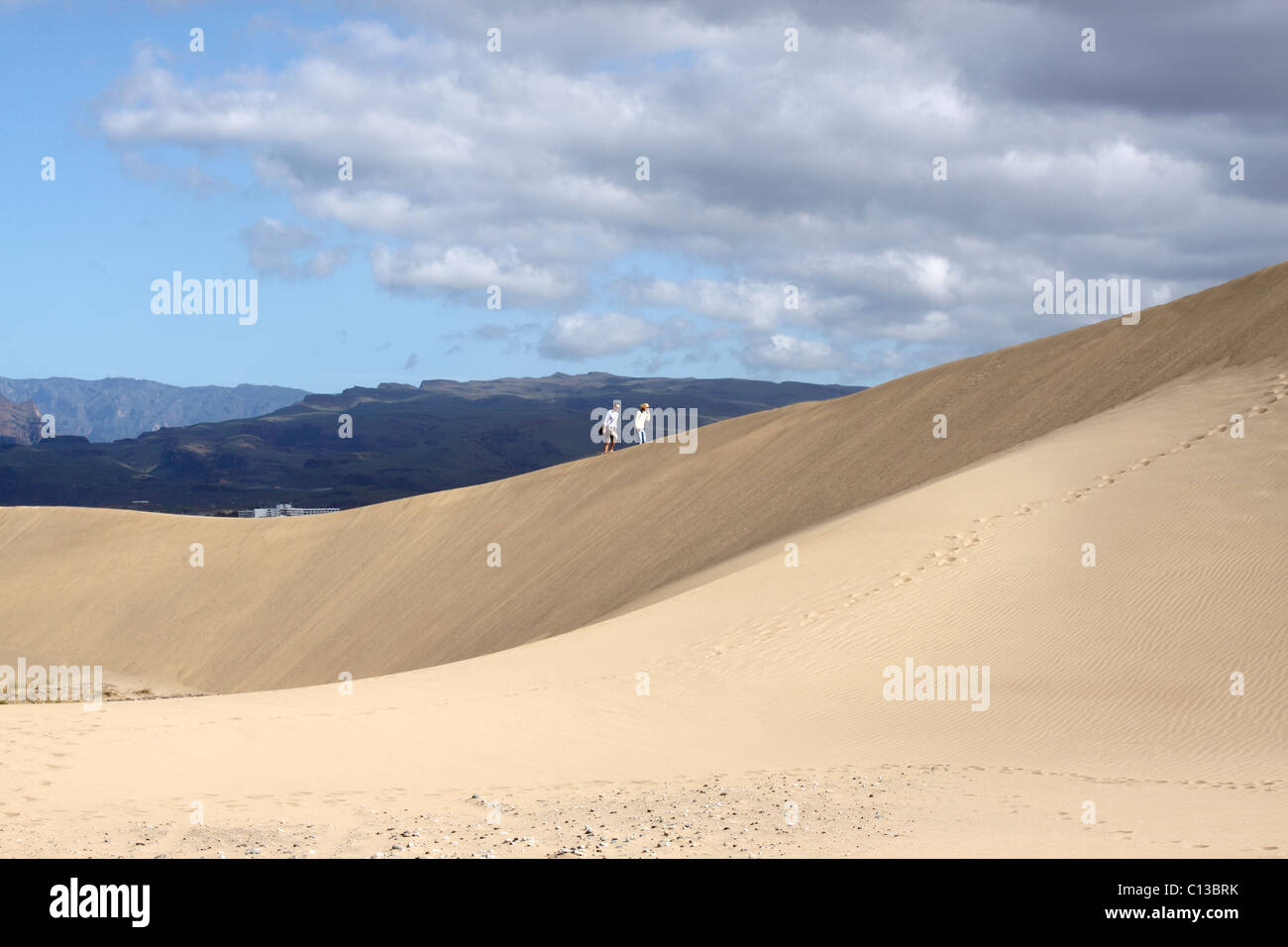 DUNAS DE MASPALOMAS. Les dunes de sable de Maspalomas. GRAN CANARIA. Île des Canaries. Banque D'Images