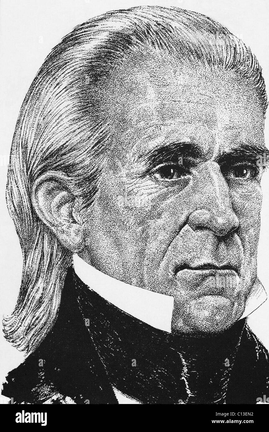 Présidents des USA. Le Président James Polk K.. Banque D'Images