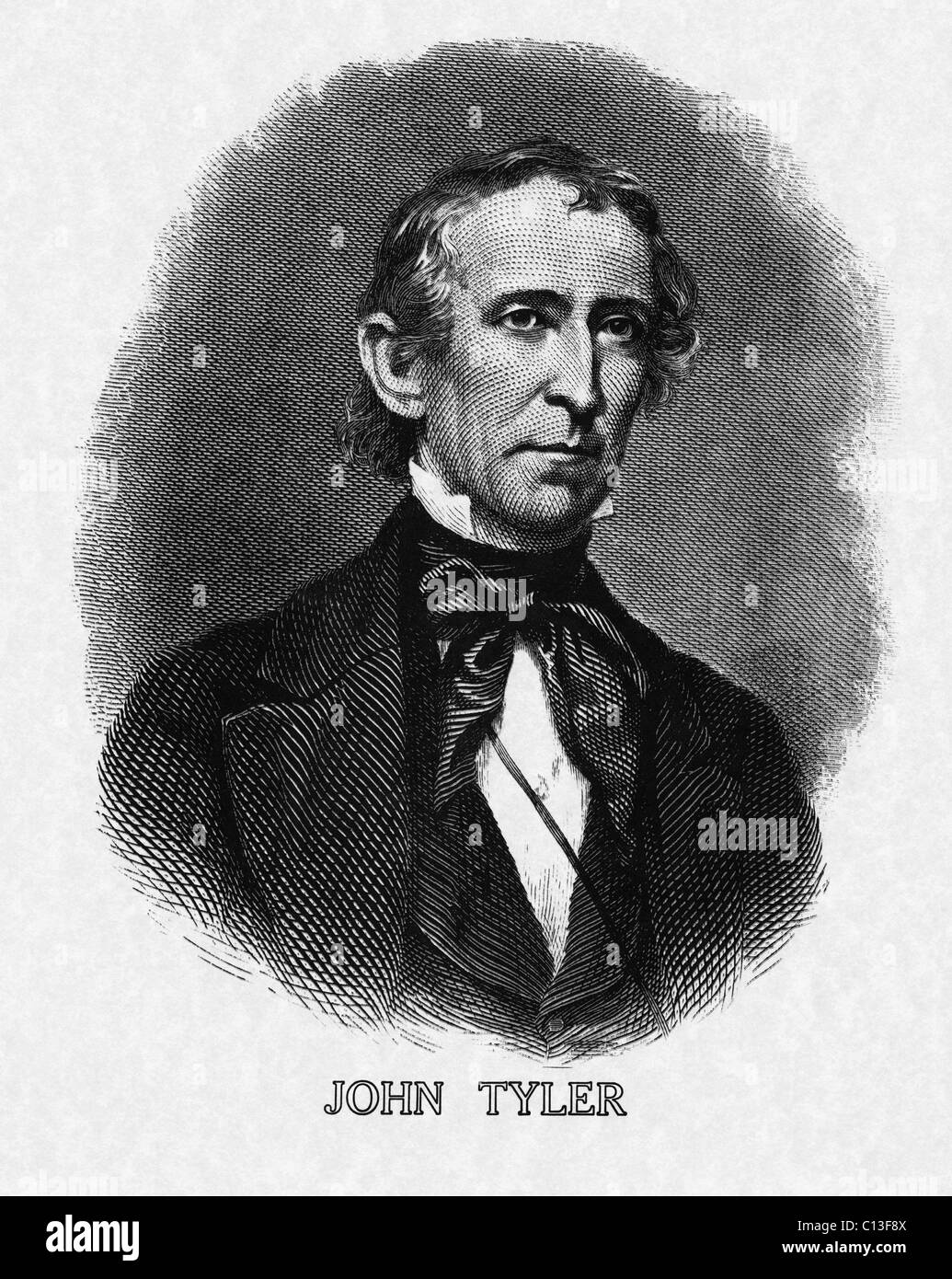 Présidents des USA. Le président des États-Unis John Tyler. Banque D'Images