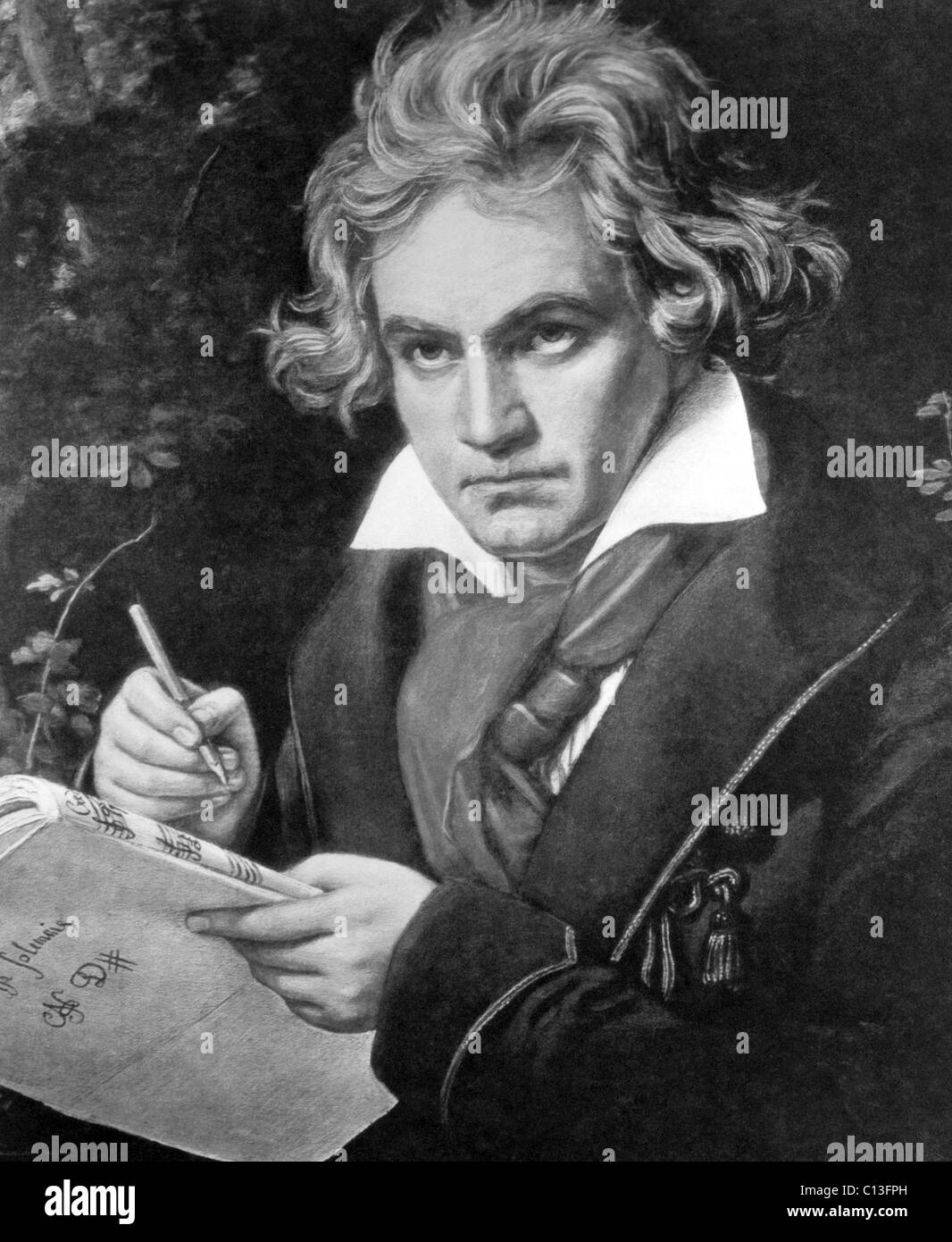 Ludwig van Beethoven, portrait par J. Stieler, 1819 Banque D'Images