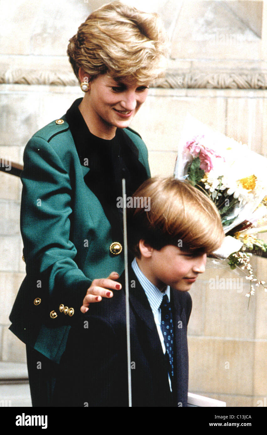 La princesse Diana et de son fils le prince William, au Musée National à Londres, 04/13/92 Banque D'Images