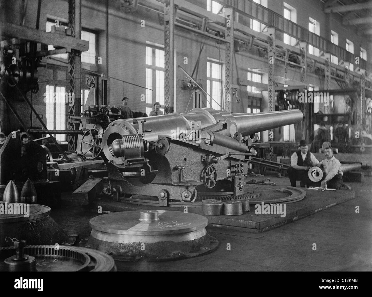 Assemblé dans la fonderie de canons de la Washington Navy Yard. 1900. Banque D'Images