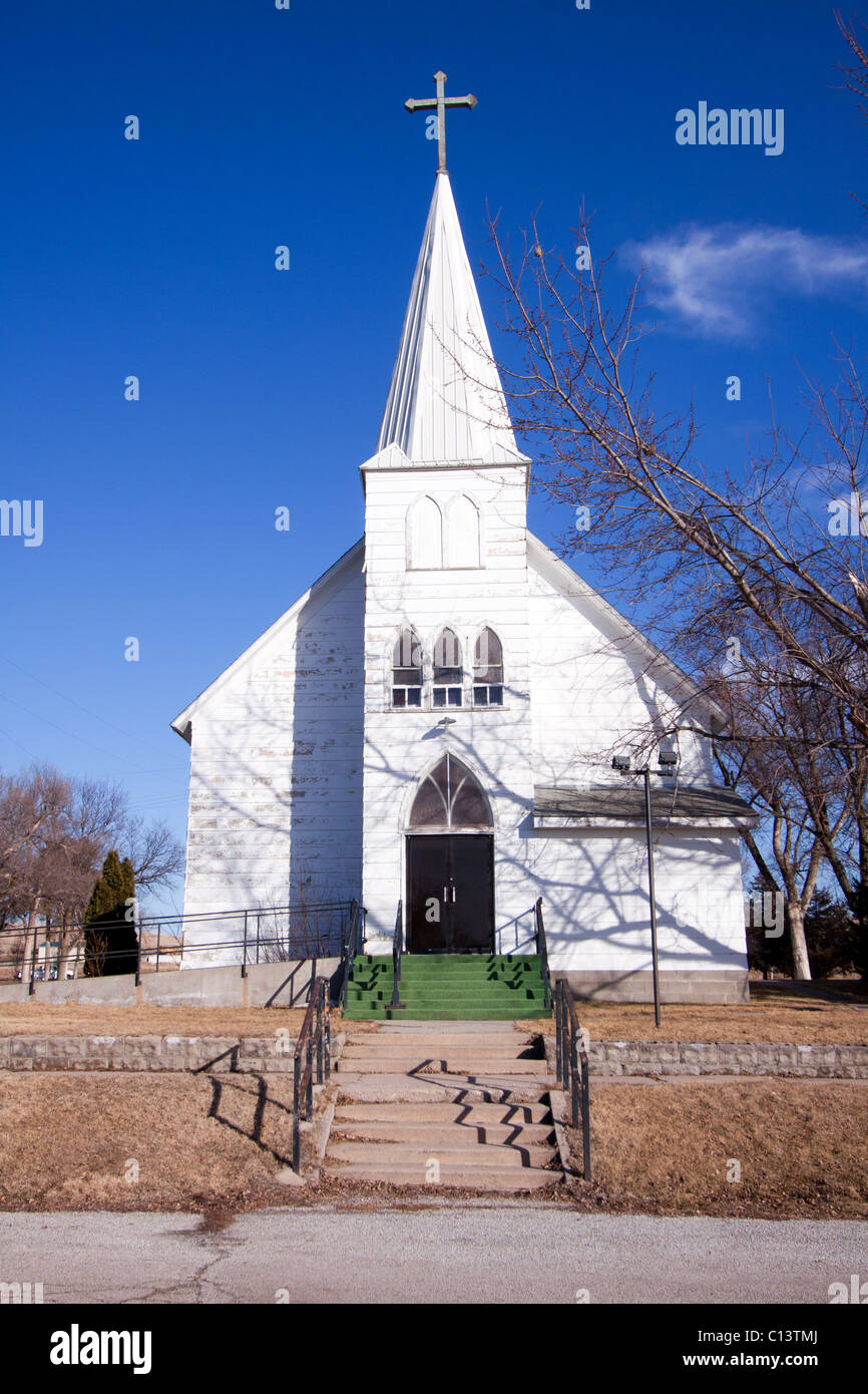 L'Église catholique à Eddyville, Nebraska, USA, 16/02/2011 Banque D'Images