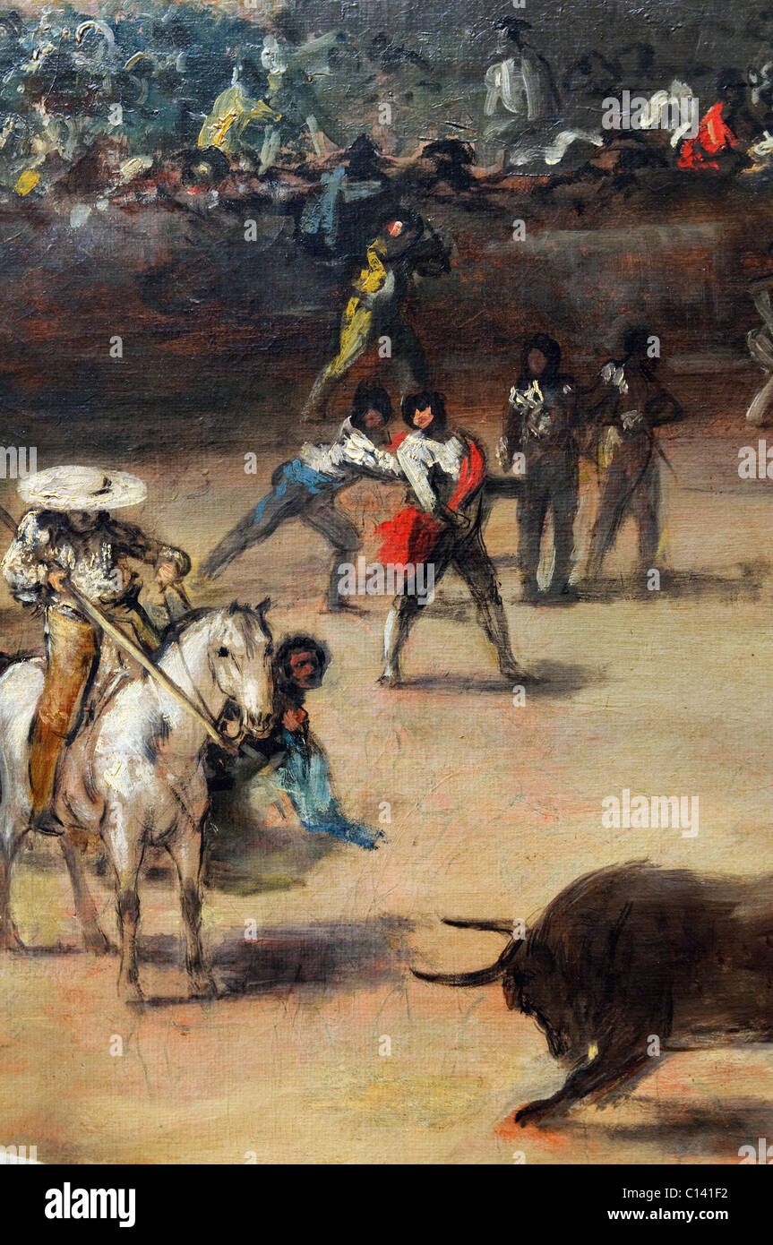 Détail : corrida dans un anneau divisé, attribué à Francisco de Goya y Lucientes, Banque D'Images