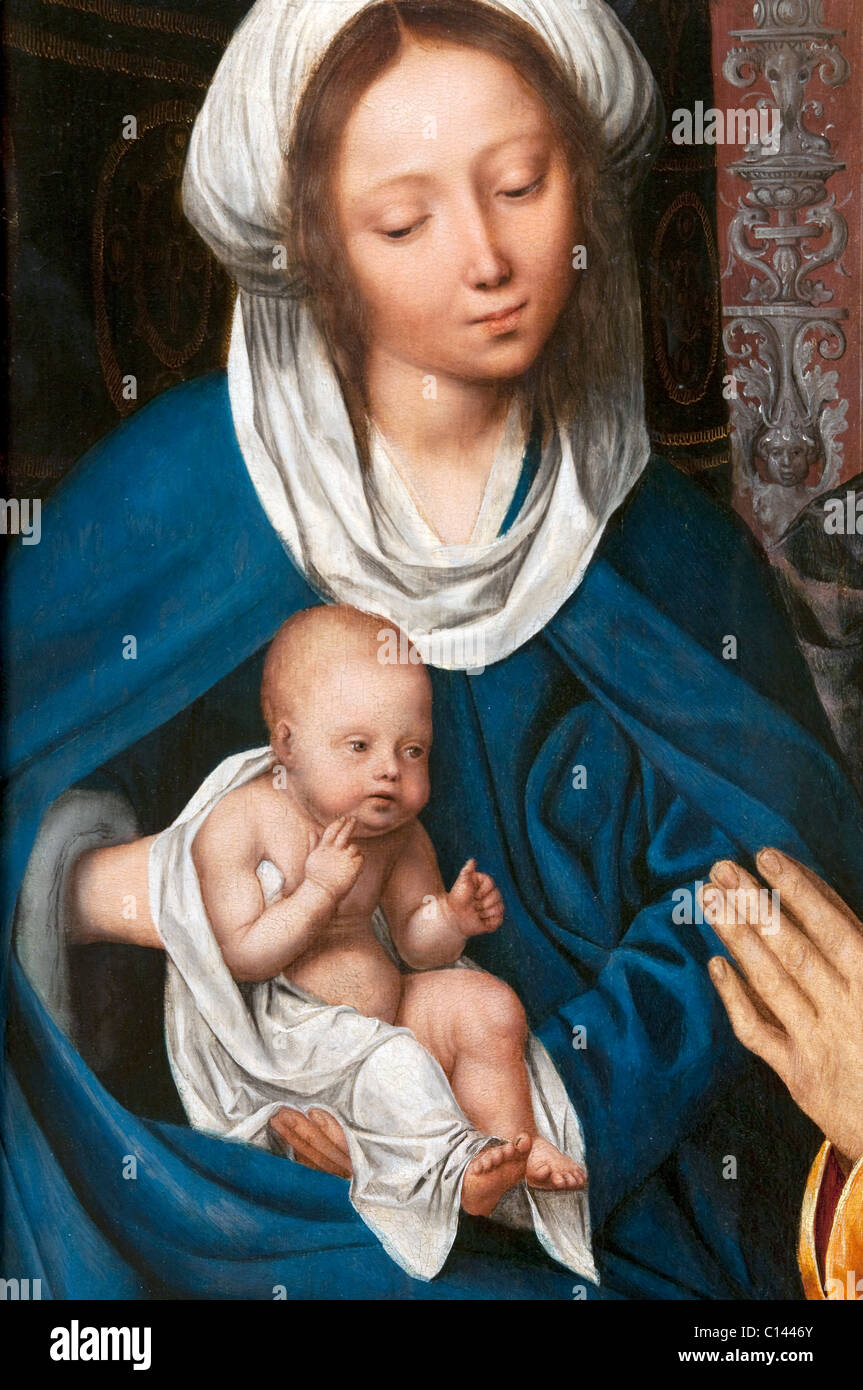 Détail : l'Adoration des Mages, 1526, par Quentin Massys Banque D'Images