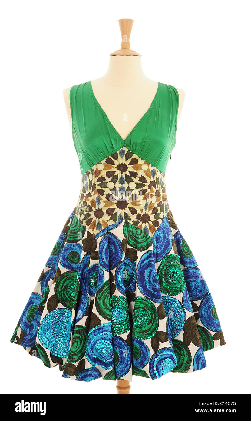 Robe de soirée contemporaine sur un mannequin qu'il serait affiché dans un magasin Photo Stock