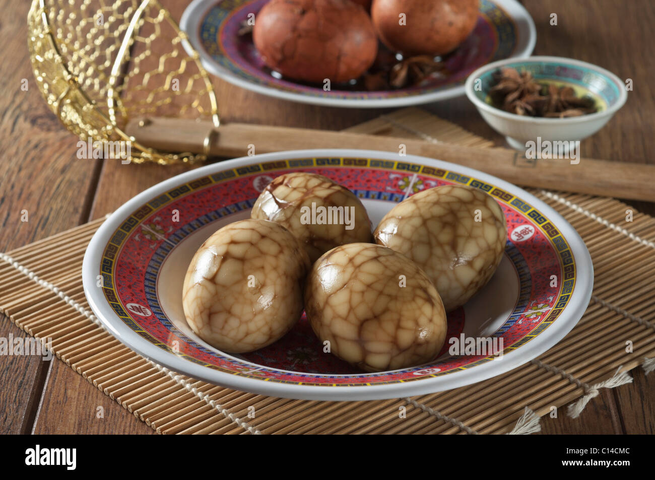 Oeufs de thé Chinois Traditionnel snack Banque D'Images