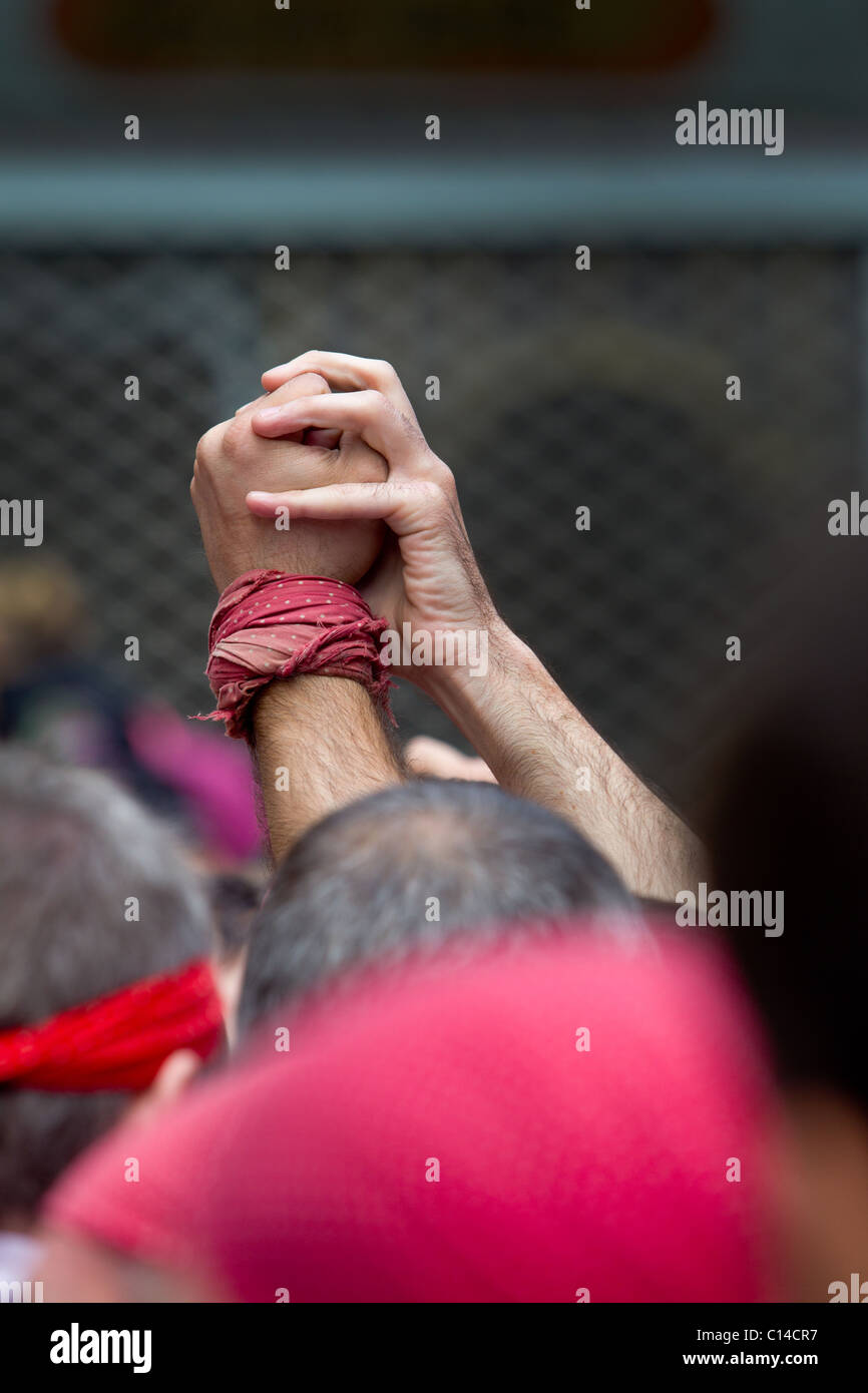 Les participants montrent untity dans les festival tour de Catalogne, Espagne Banque D'Images