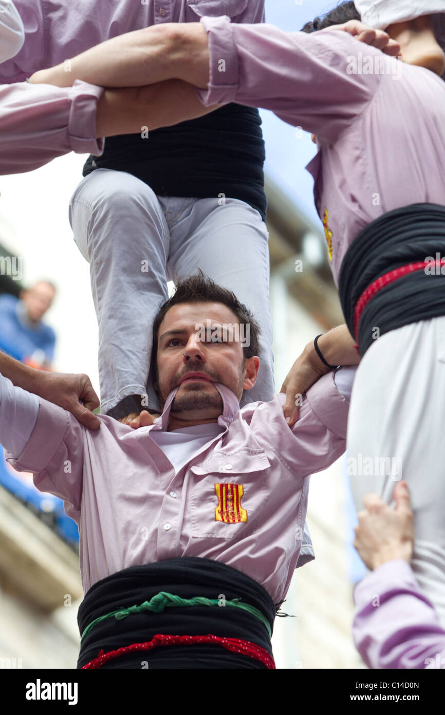 Les participants au festival tour de Catalogne, Espagne Banque D'Images