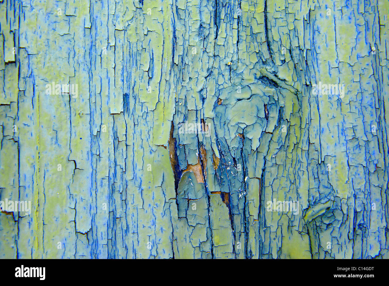 L'écaillage de la peinture bleu fond close up Banque D'Images