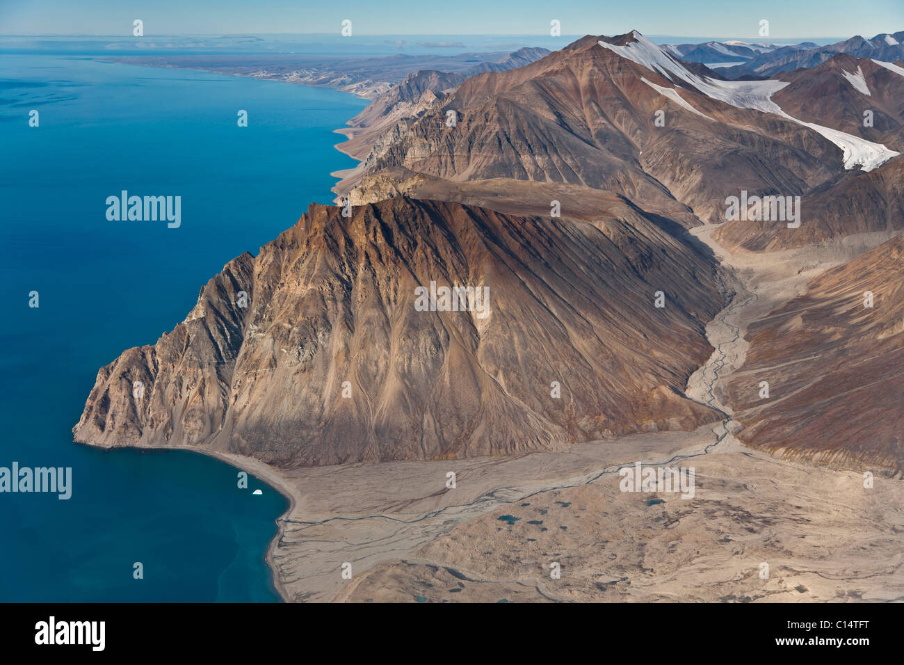 L'île Bylot, côte sud, Nunavut, Canada. Banque D'Images