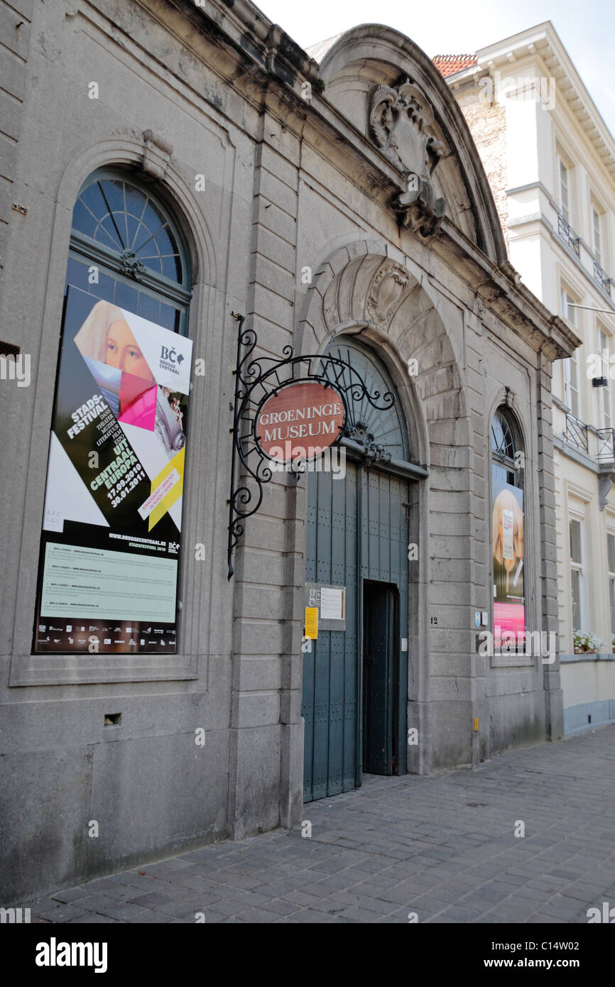 Entrée du musée Groeninge, dans la belle ville de Bruges (Brugge), Belgique Banque D'Images