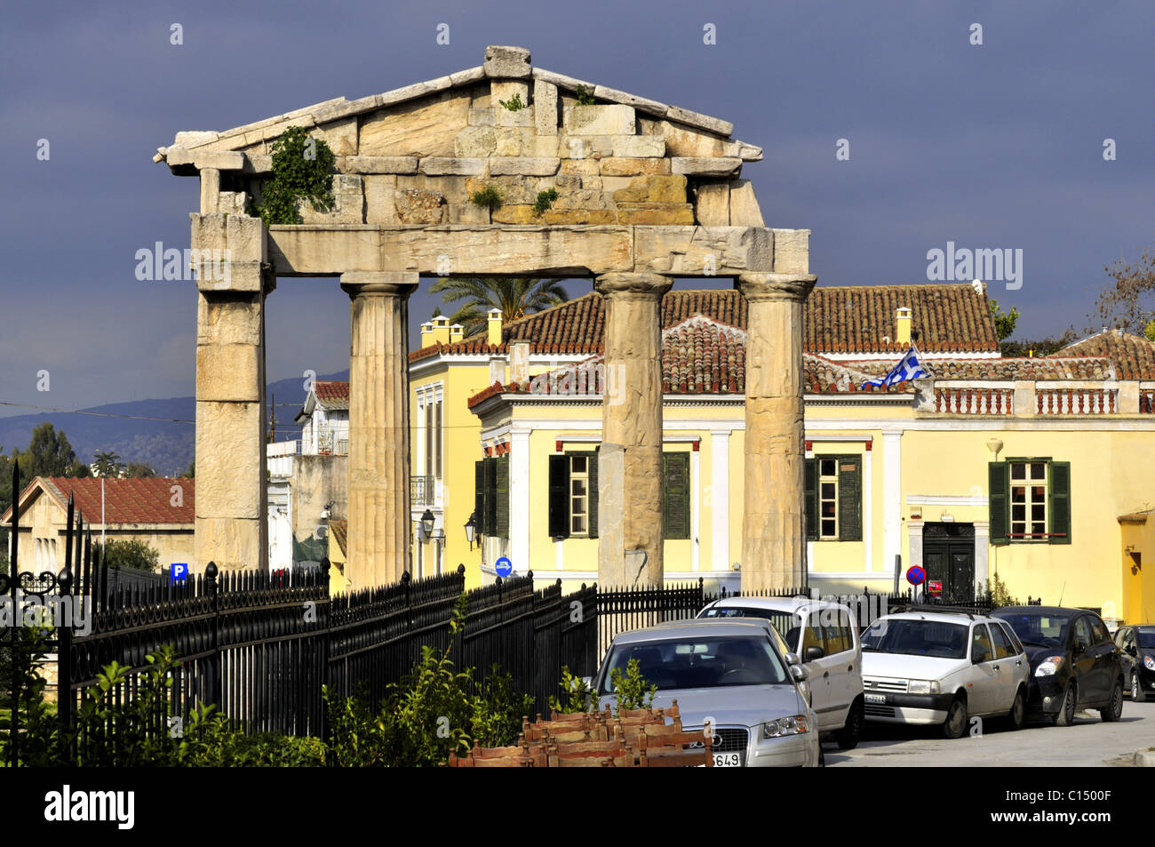Entrée de l'Agora romaine d'Athènes Banque D'Images