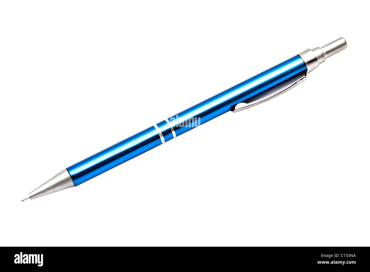 Portemine bleu isolé sur fond blanc Banque D'Images