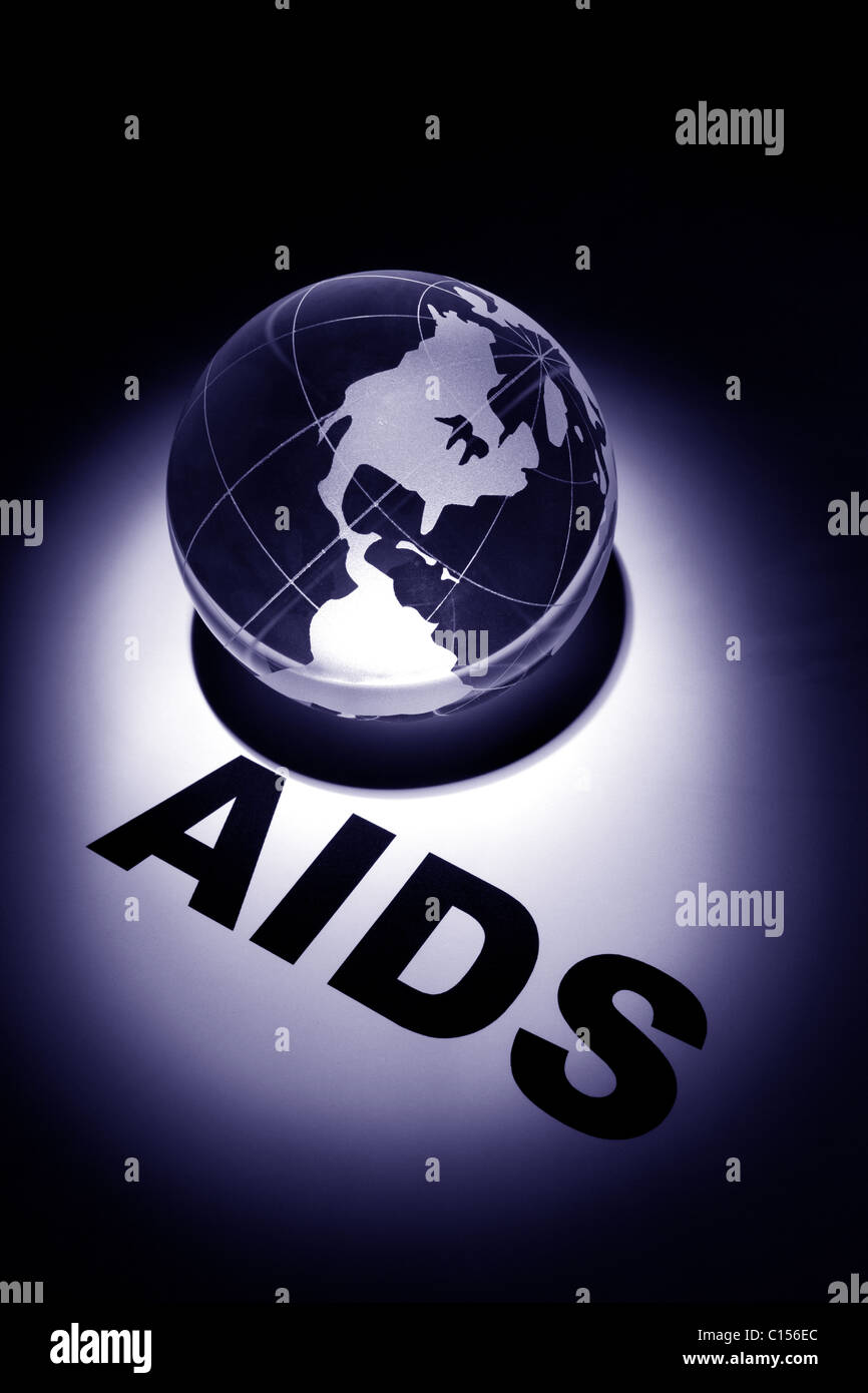 Globe, concept de propagation mondiale de SIDA et prévention Banque D'Images