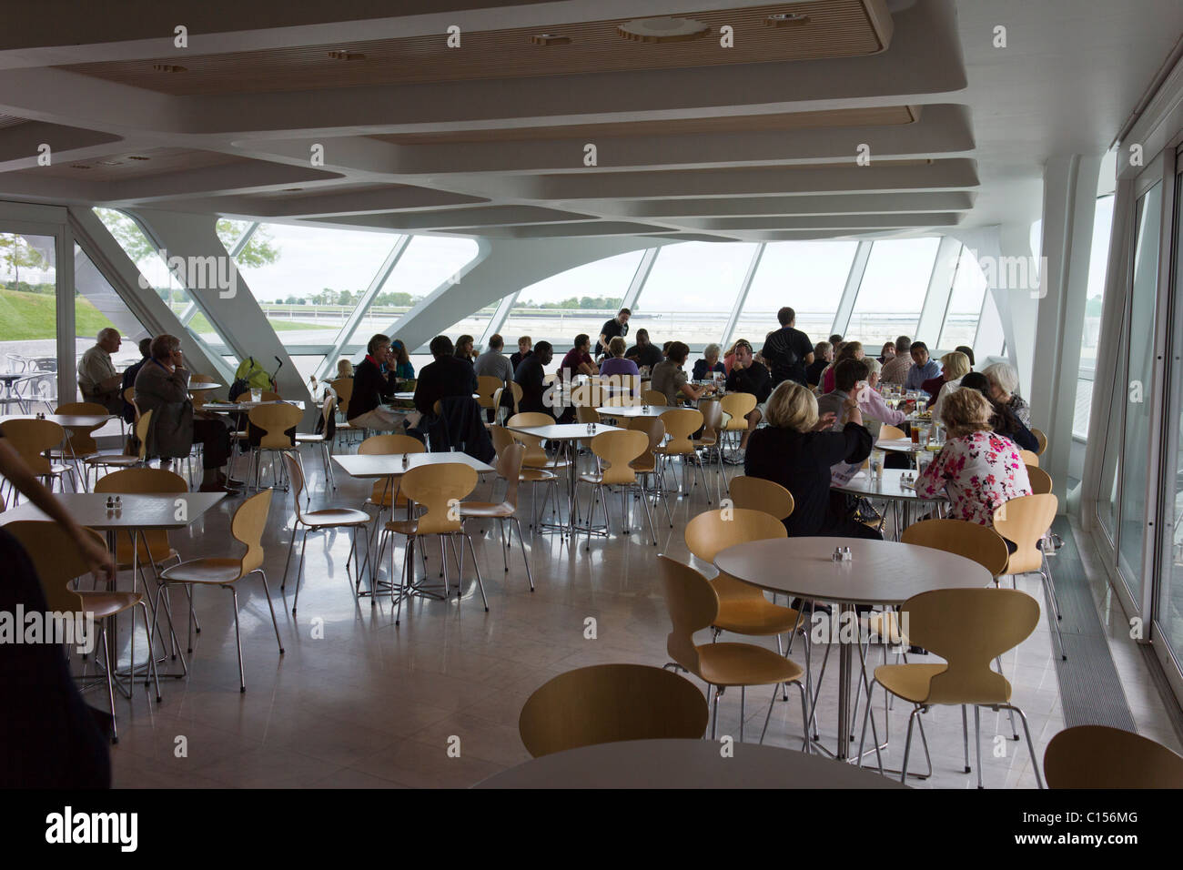 Café Calatrava, Quadracci Pavilion, conçue par Santiago Calatrava, Milwaukee, Wisconsin, États-Unis Banque D'Images