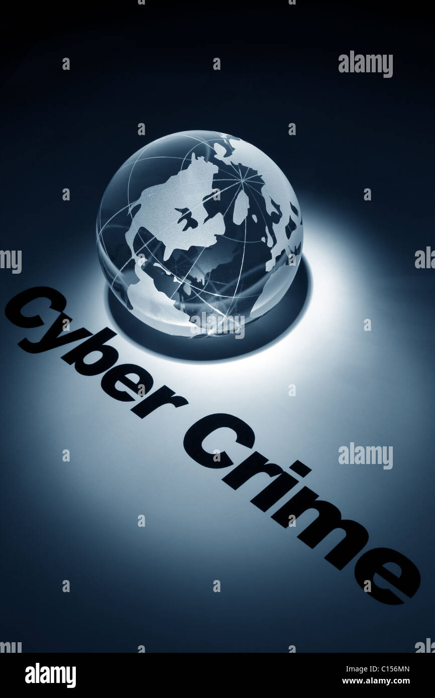 Globe, concept de la cyber-criminalité Banque D'Images