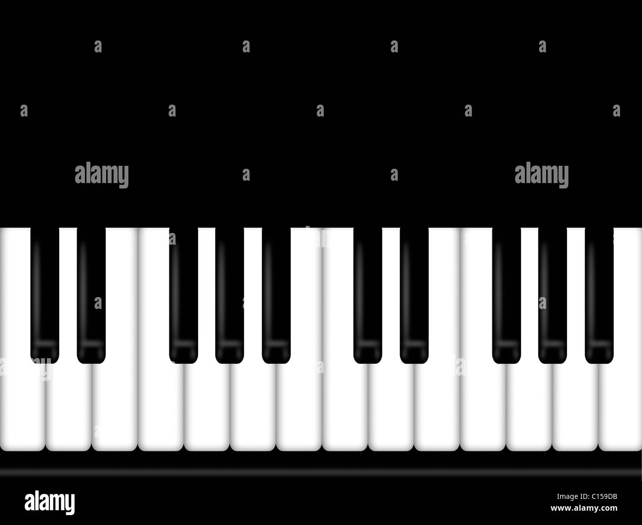 Clavier de piano fond noir et blanc Illustration Banque D'Images