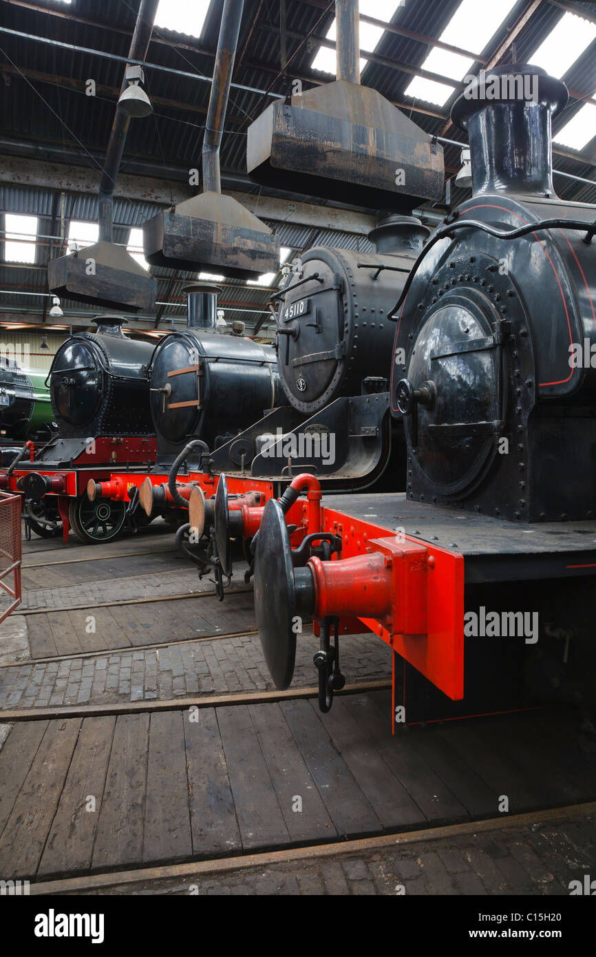 Les moteurs à vapeur au Barrow Hill Roundhouse museum, près de Chesterfield, Derbyshire, Angleterre Banque D'Images