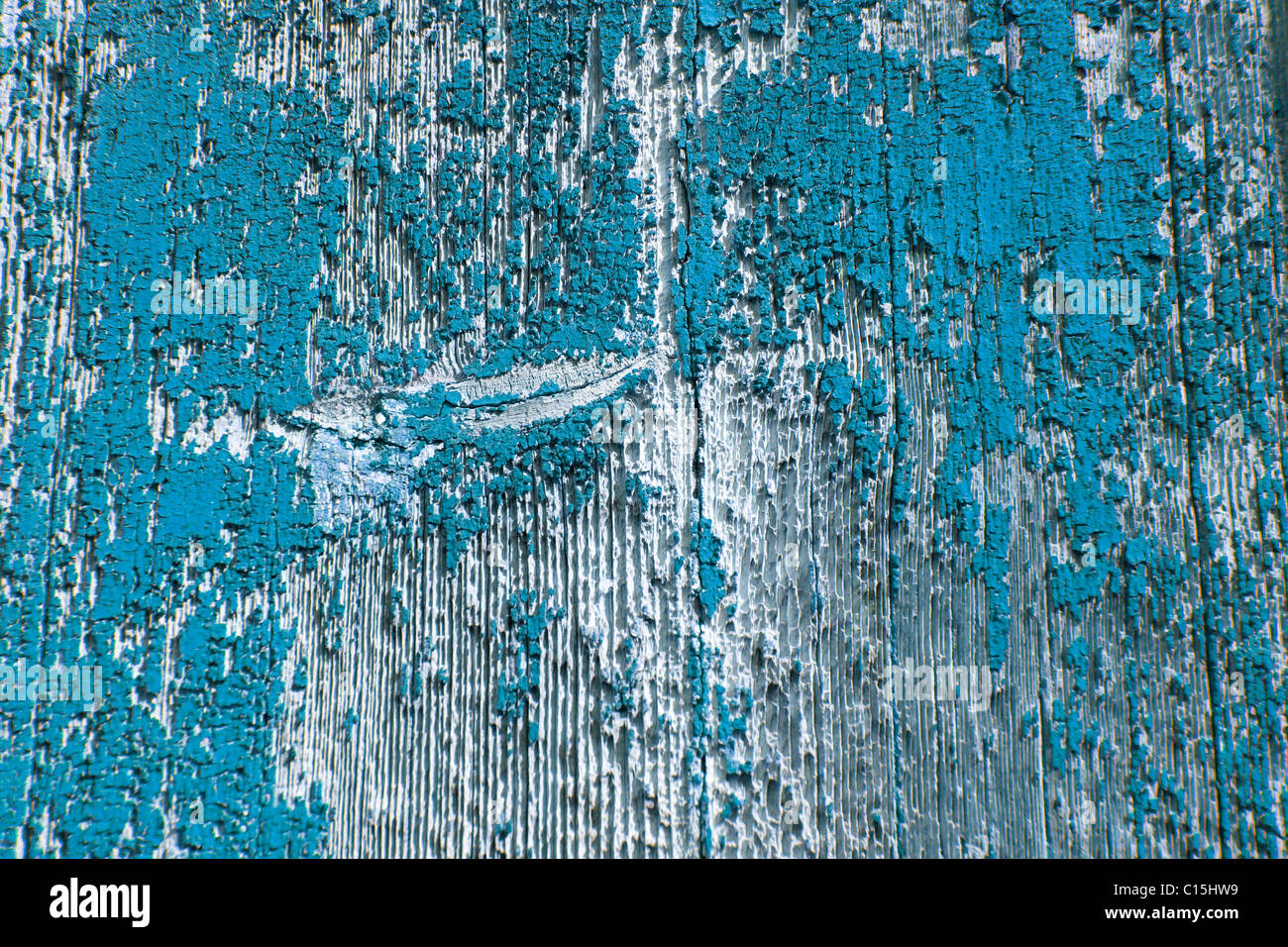 L'écaillage de la peinture bleu fond close up Banque D'Images