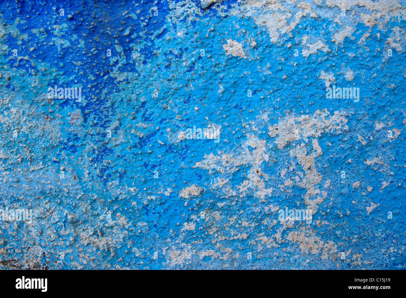 L'écaillage de la peinture bleu fond close up Banque D'Images