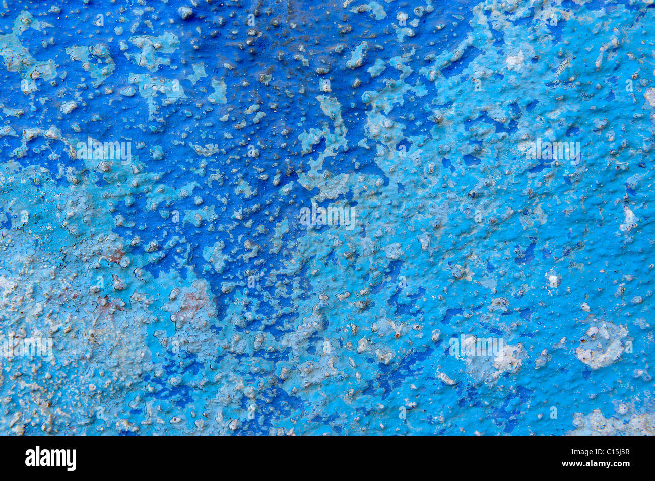 L'écaillage de la peinture bleu fond close up Banque D'Images
