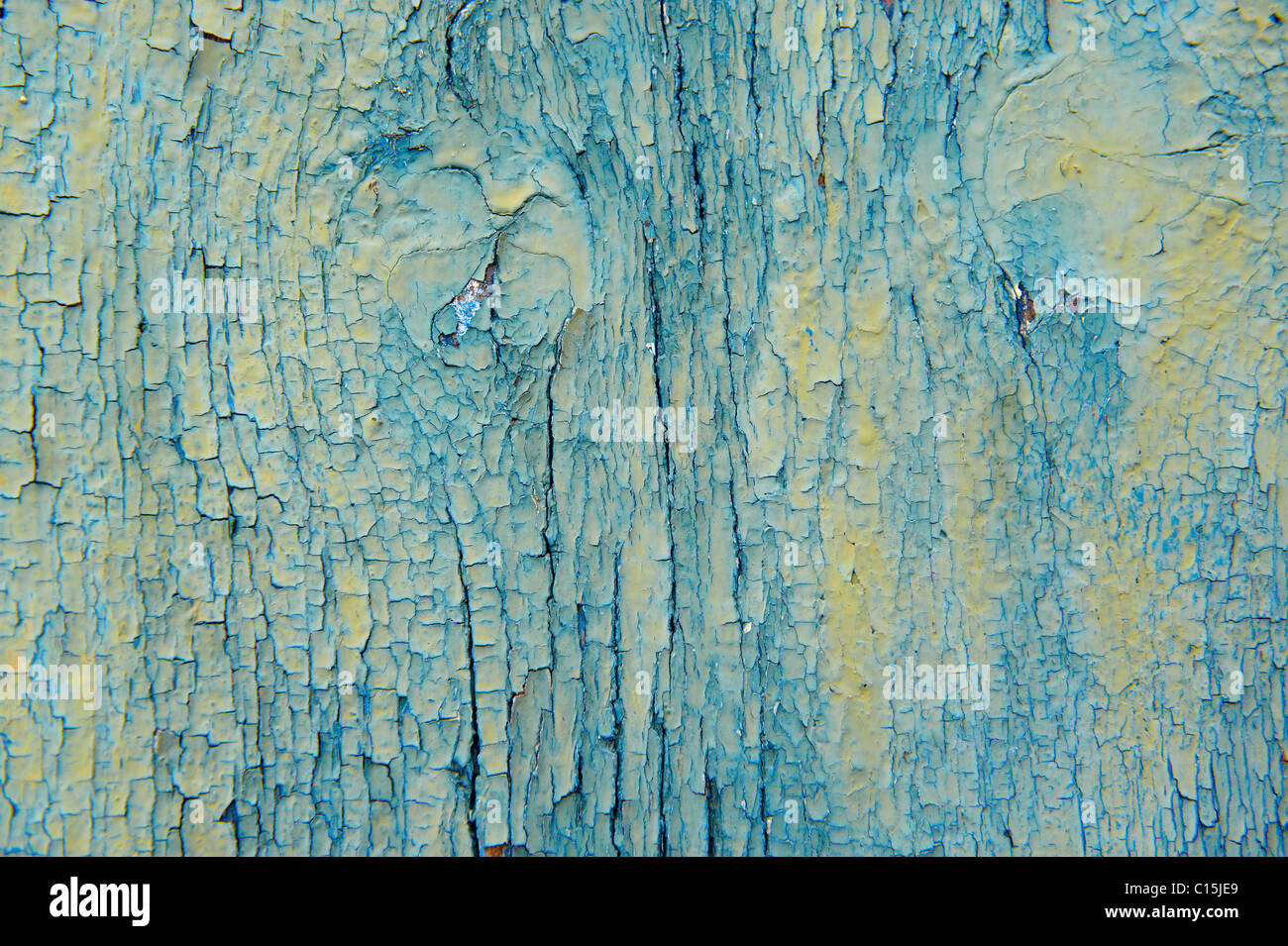 L'écaillage de la peinture bleu fond close up Banque D'Images