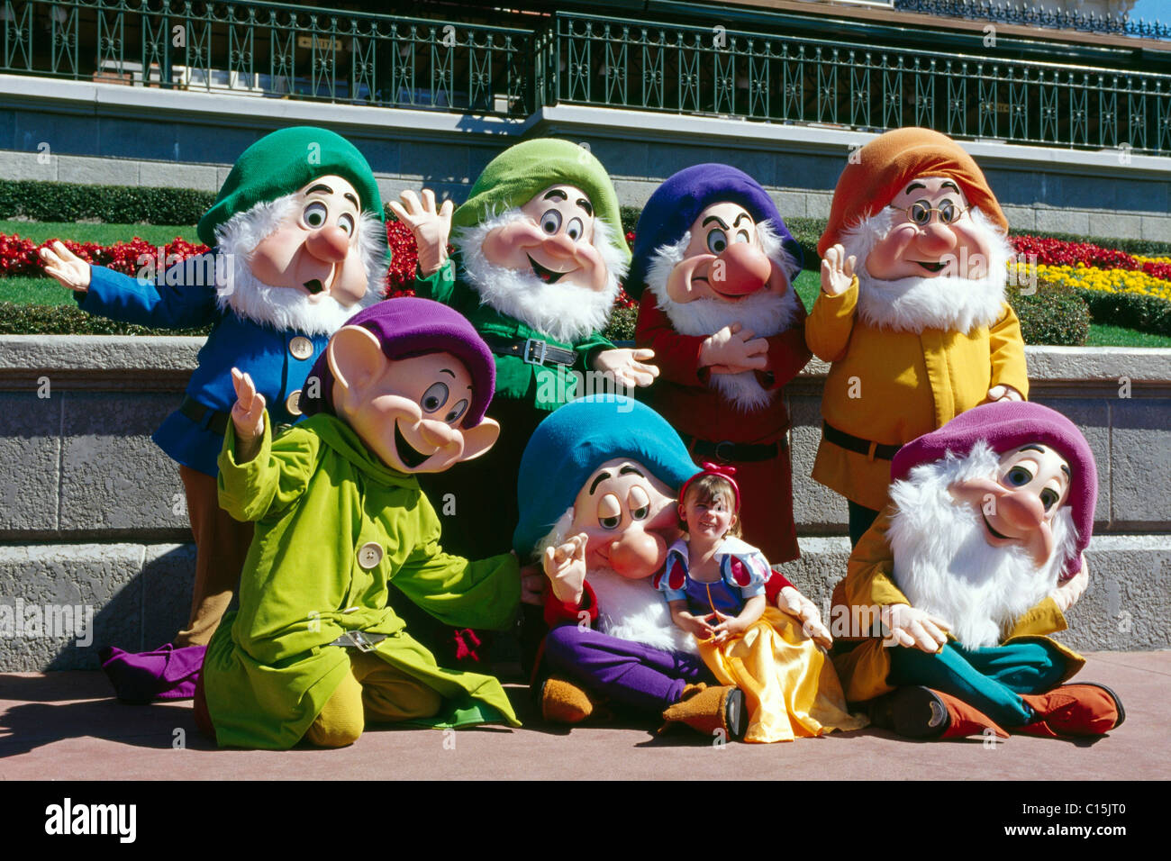 Snow White's sept nains, Disneyworld, Disney World, Orlando, Floride, USA Banque D'Images