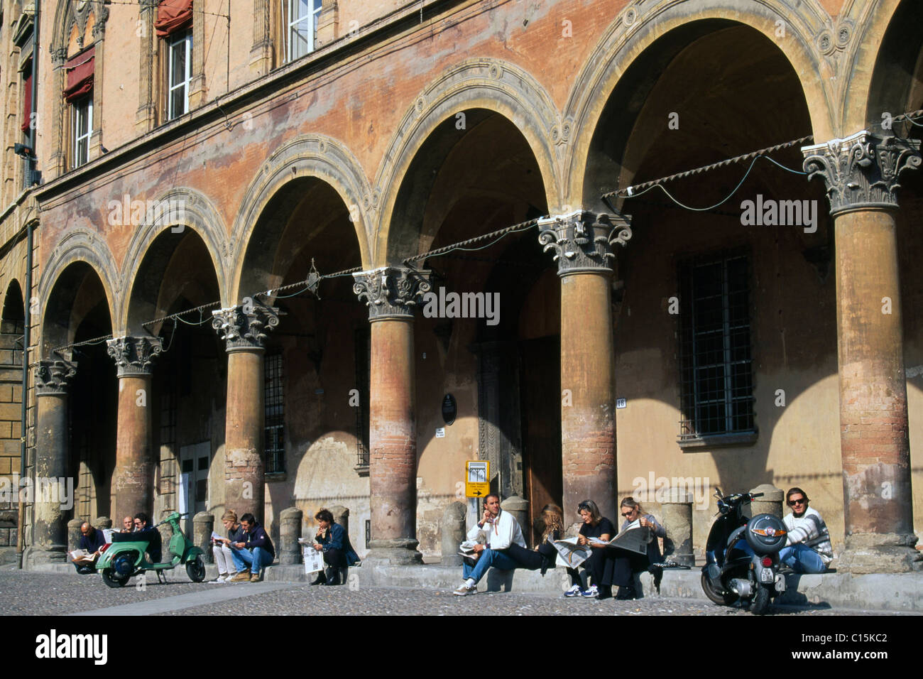 Piazza Santo Stefano, Bologne, Emilie-Romagne, Italie Banque D'Images