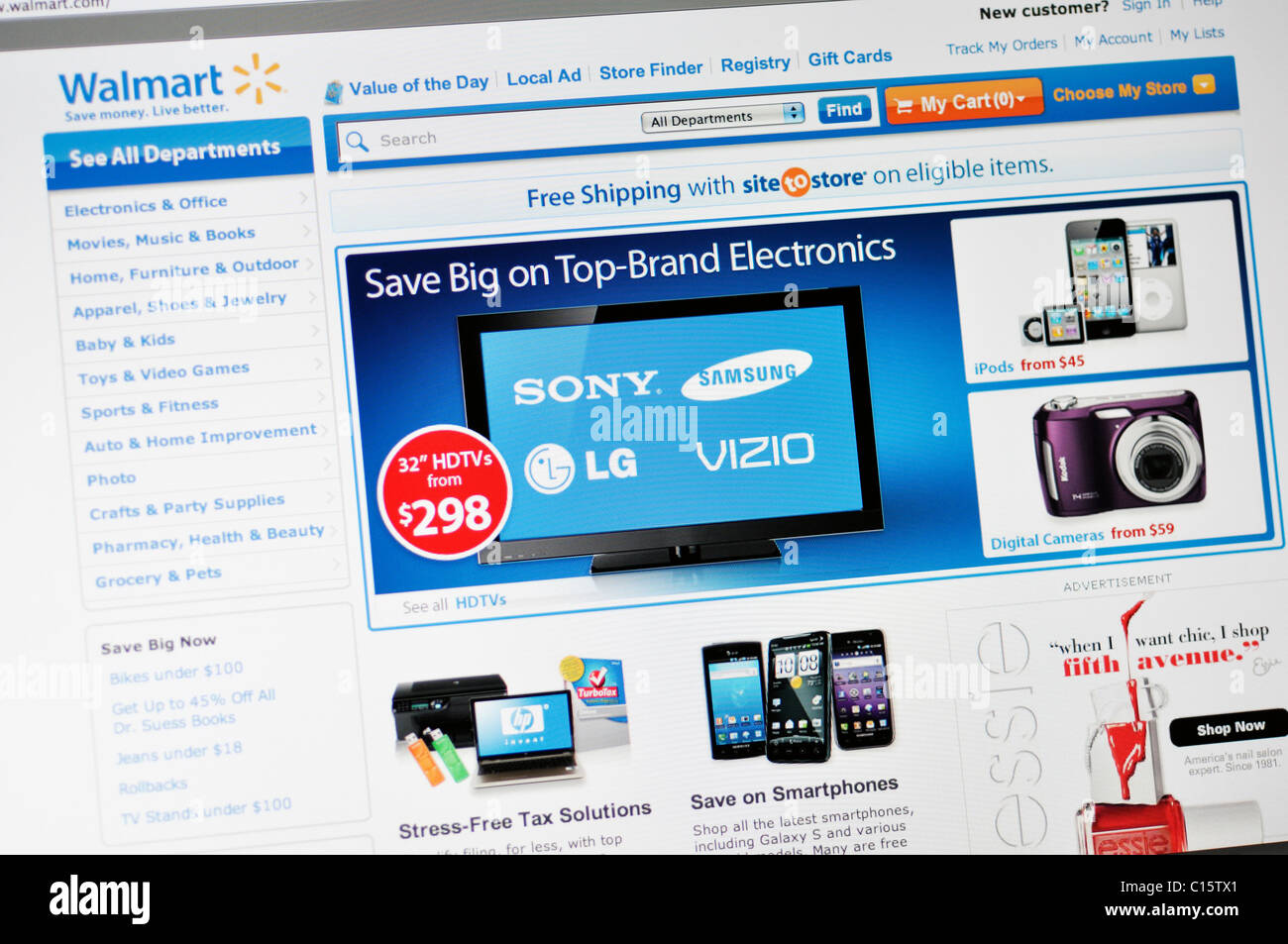 Le site web du magasin Walmart Banque D'Images