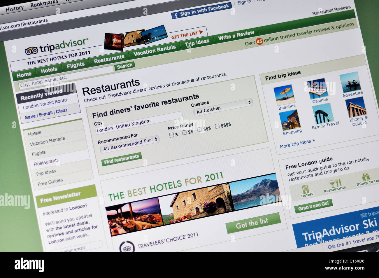 Site web Trip Advisor Banque D'Images