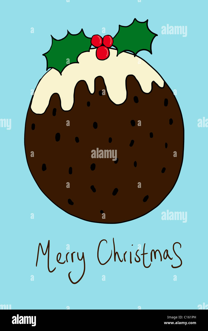 Le pudding de Noël, illustration Banque D'Images