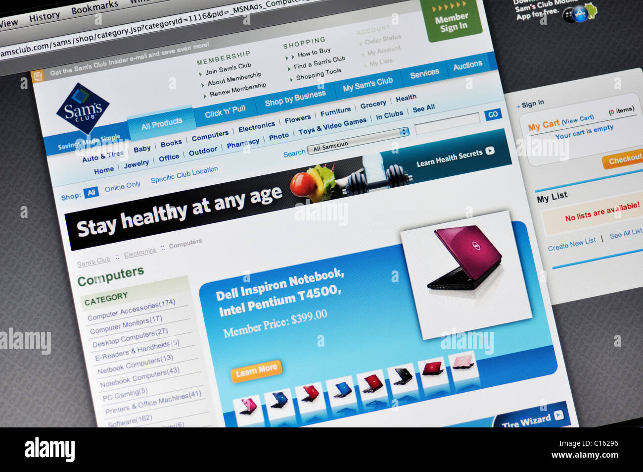 Sam's Club Site web du magasin de gros Banque D'Images