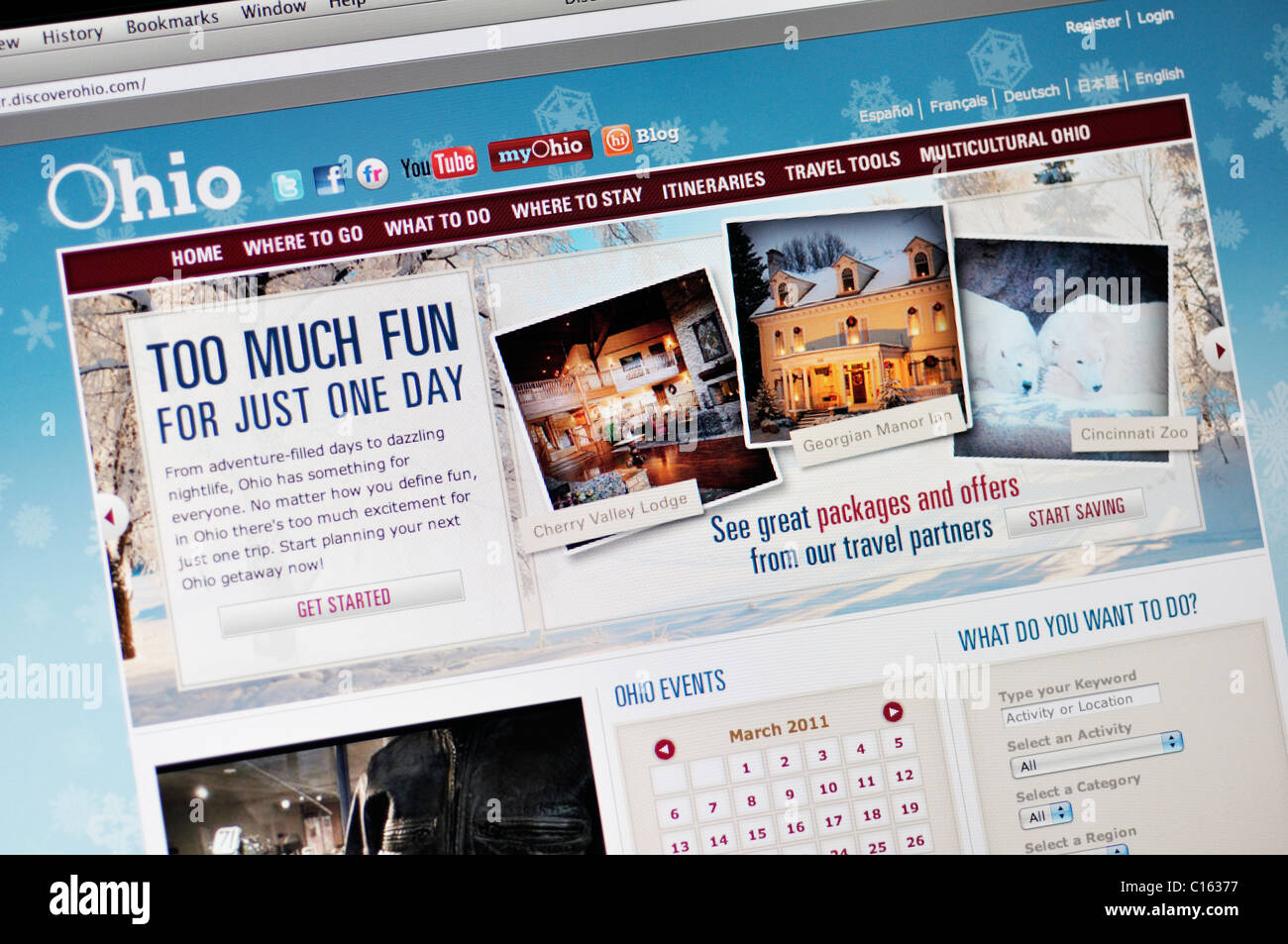 Le site web de tourisme officiel de l'état de l'Ohio Banque D'Images