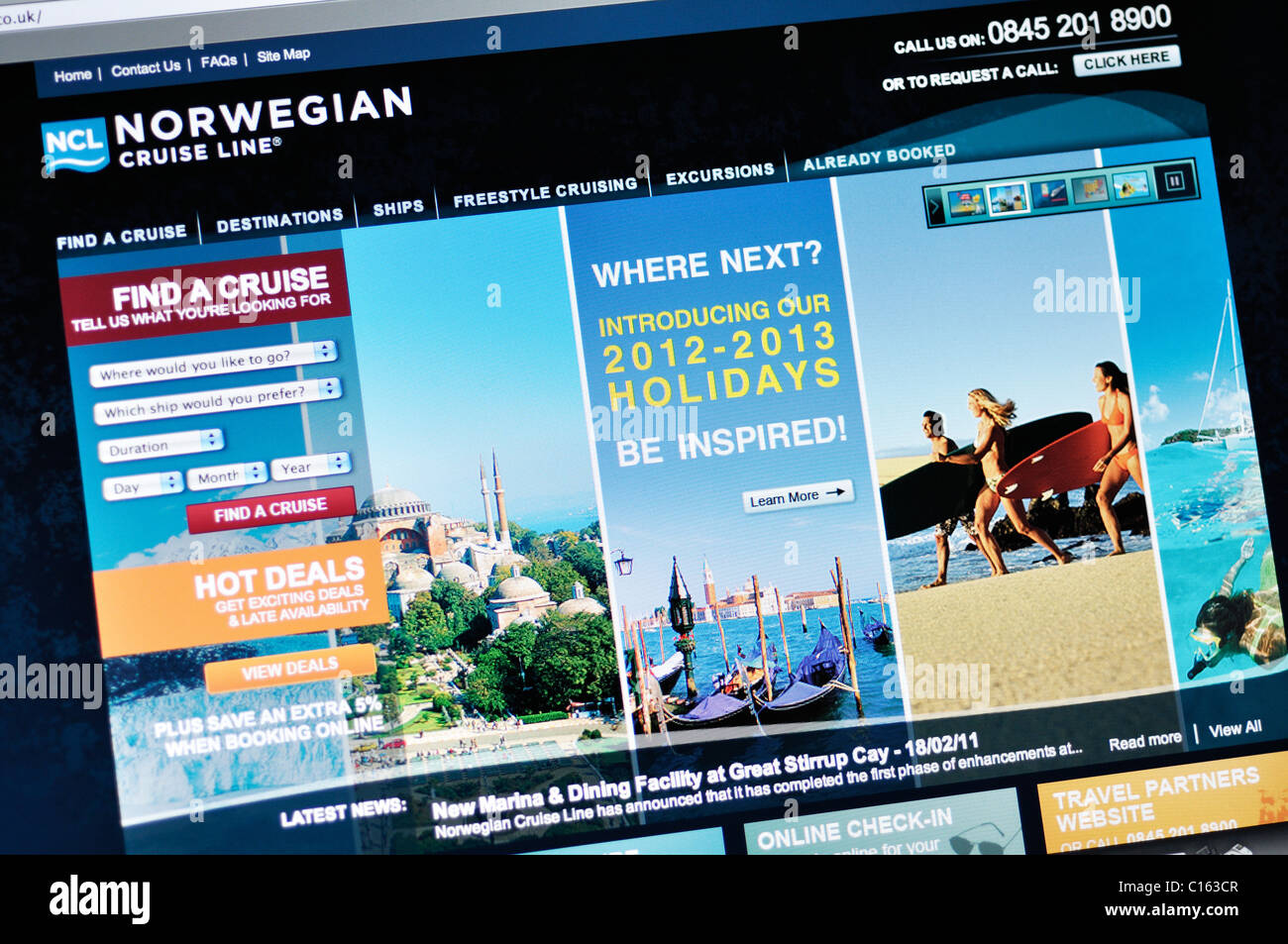 Site web de la Norwegian Cruise Line Banque D'Images