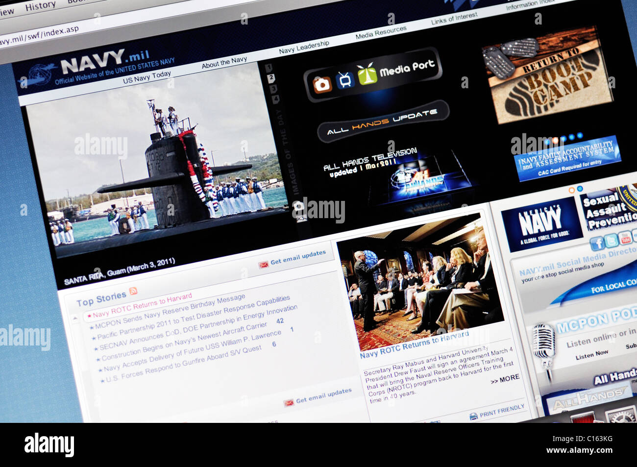 Site web de l'United States Navy Banque D'Images