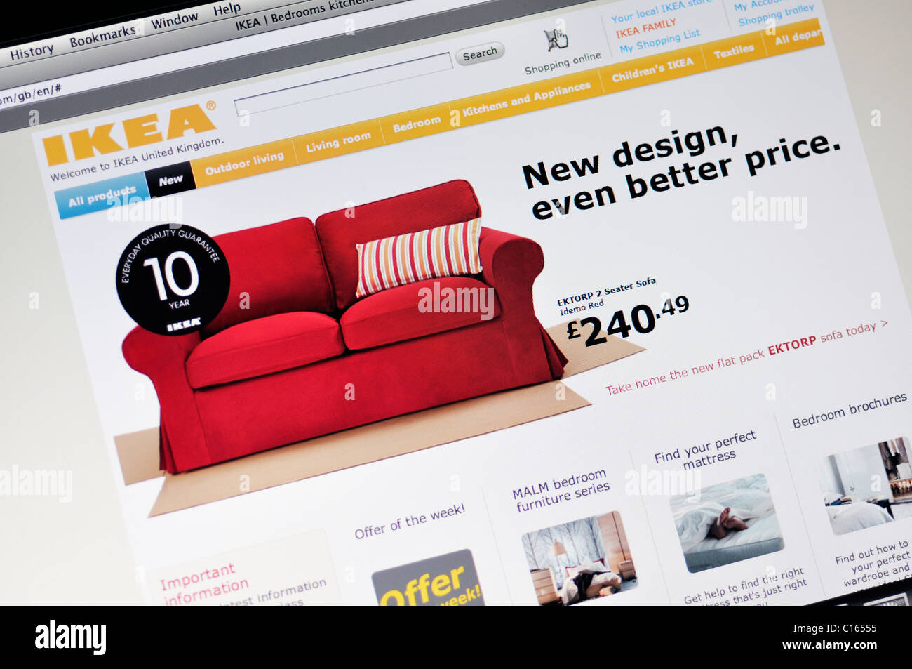 Le site web du magasin IKEA Banque D'Images