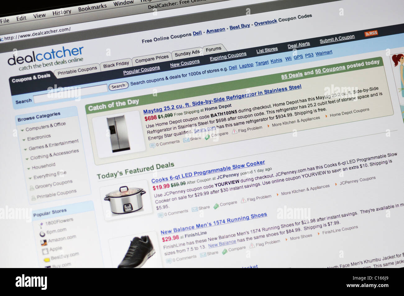 Dealcatcher Site web - offres en ligne et de bonnes affaires Banque D'Images